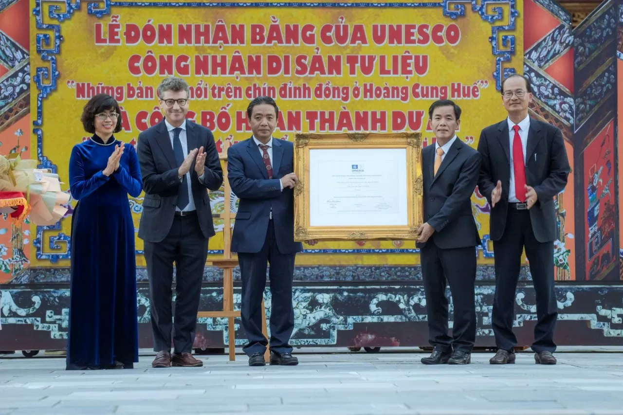 Huế đón nhận Bằng công nhận mới của UNESCO về Di sản Tư liệu khu vực châu Á – Thái Bình Dương