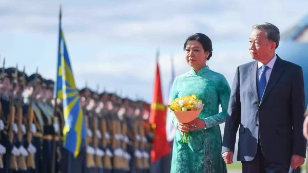 Lễ đón chính thức Tổng Bí thư Tô Lâm và Phu nhân tại Nga